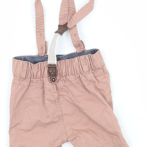 F&F Baby Pink   Cropped Trousers Size 6-9 Months  - Braces Included