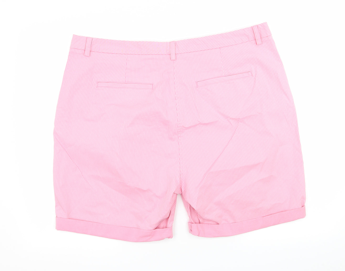 Marks and Spencer Womens Pink Striped  Bermuda Shorts Size 20