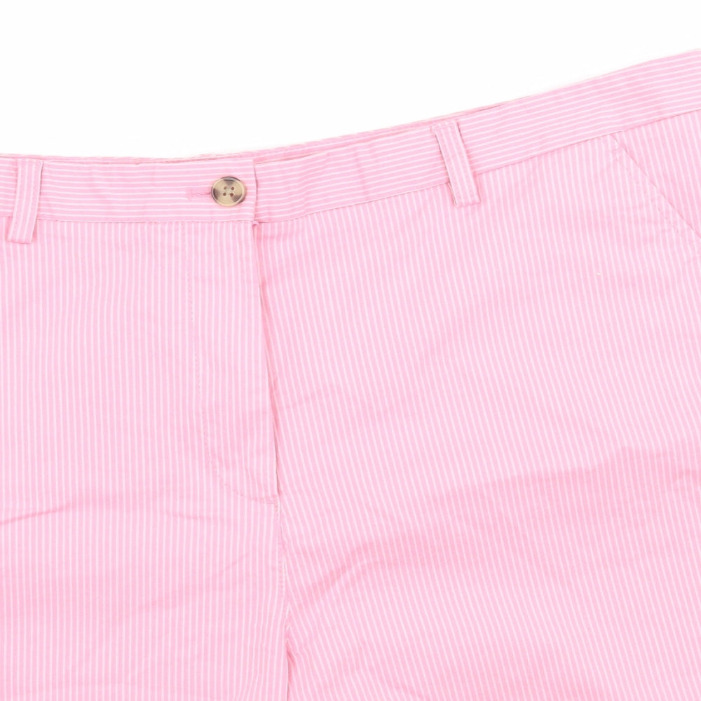 Marks and Spencer Womens Pink Striped  Bermuda Shorts Size 20