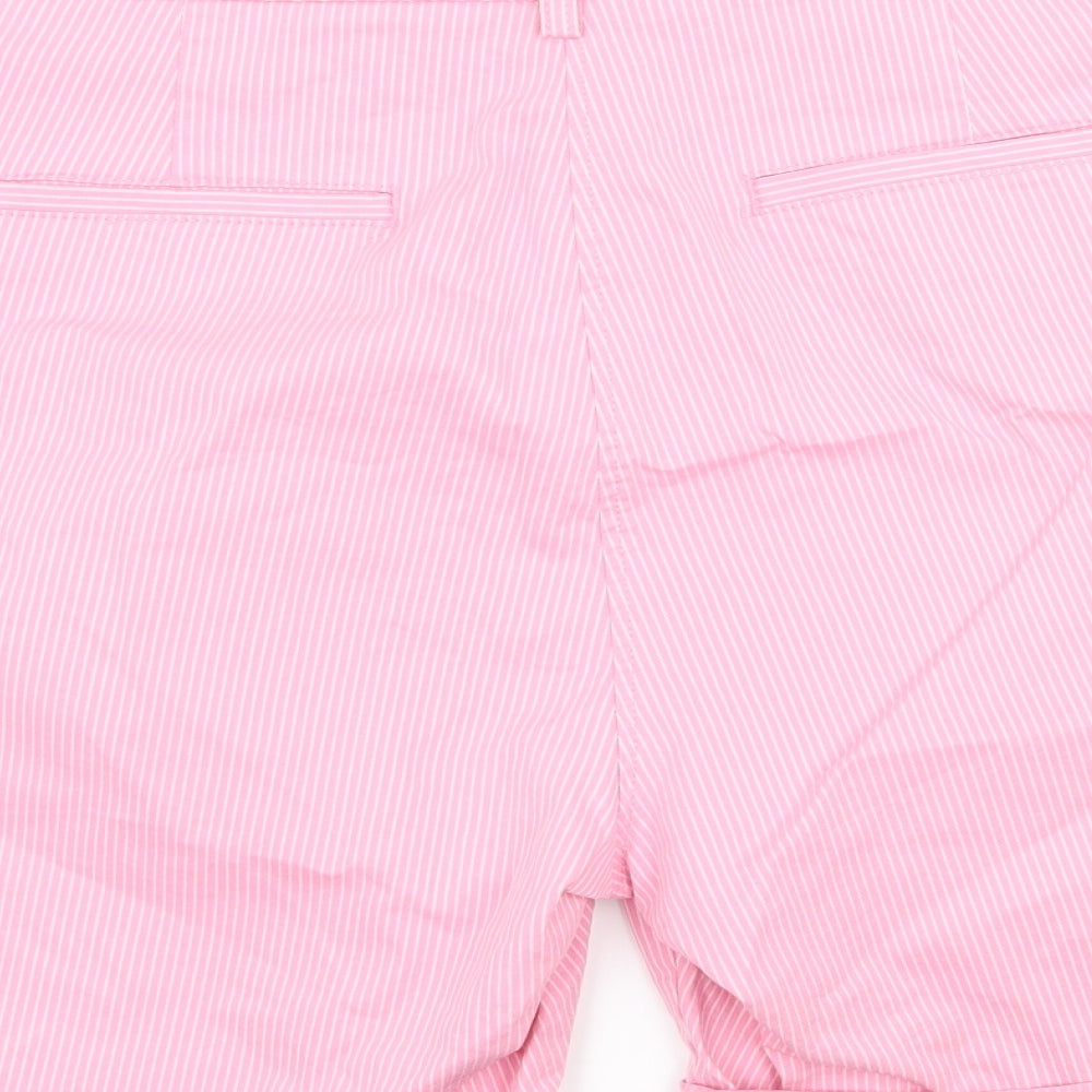 Marks and Spencer Womens Pink Striped  Bermuda Shorts Size 20