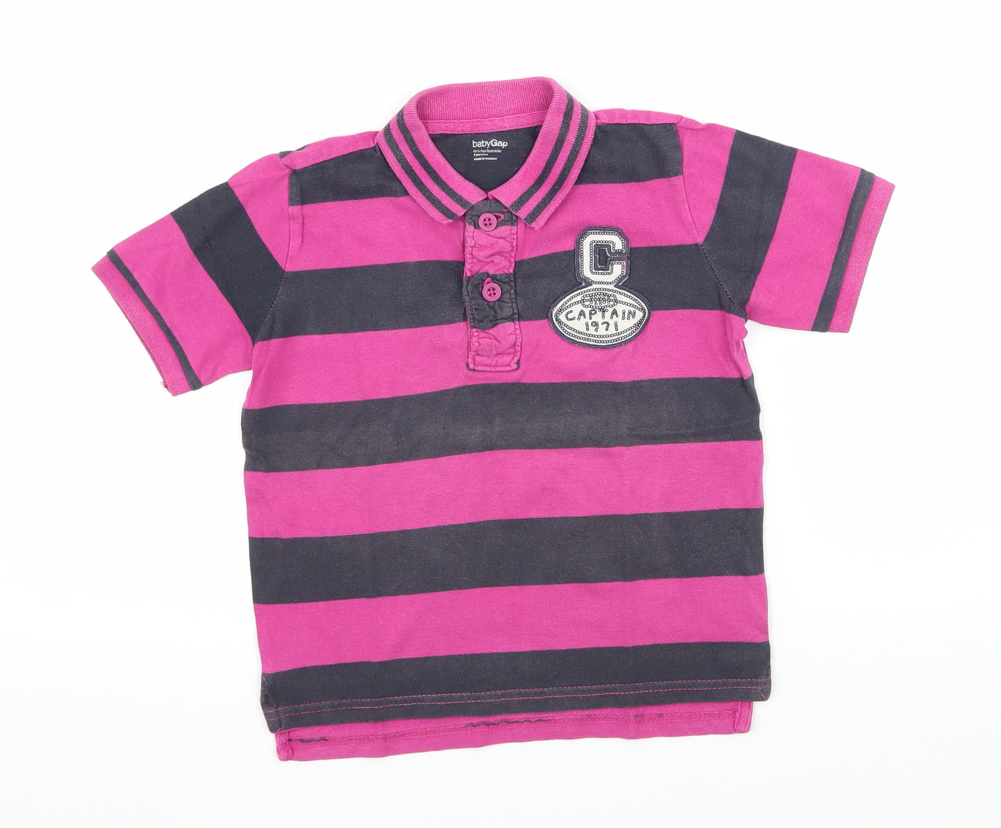 Gap Boys Purple Striped Jersey Basic T-Shirt Size 4 Years