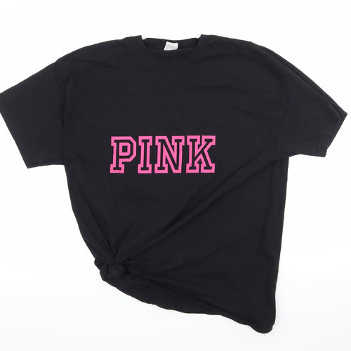 Fruit of the Loom Womens Black  Jersey Basic T-Shirt Size L  - Pink
