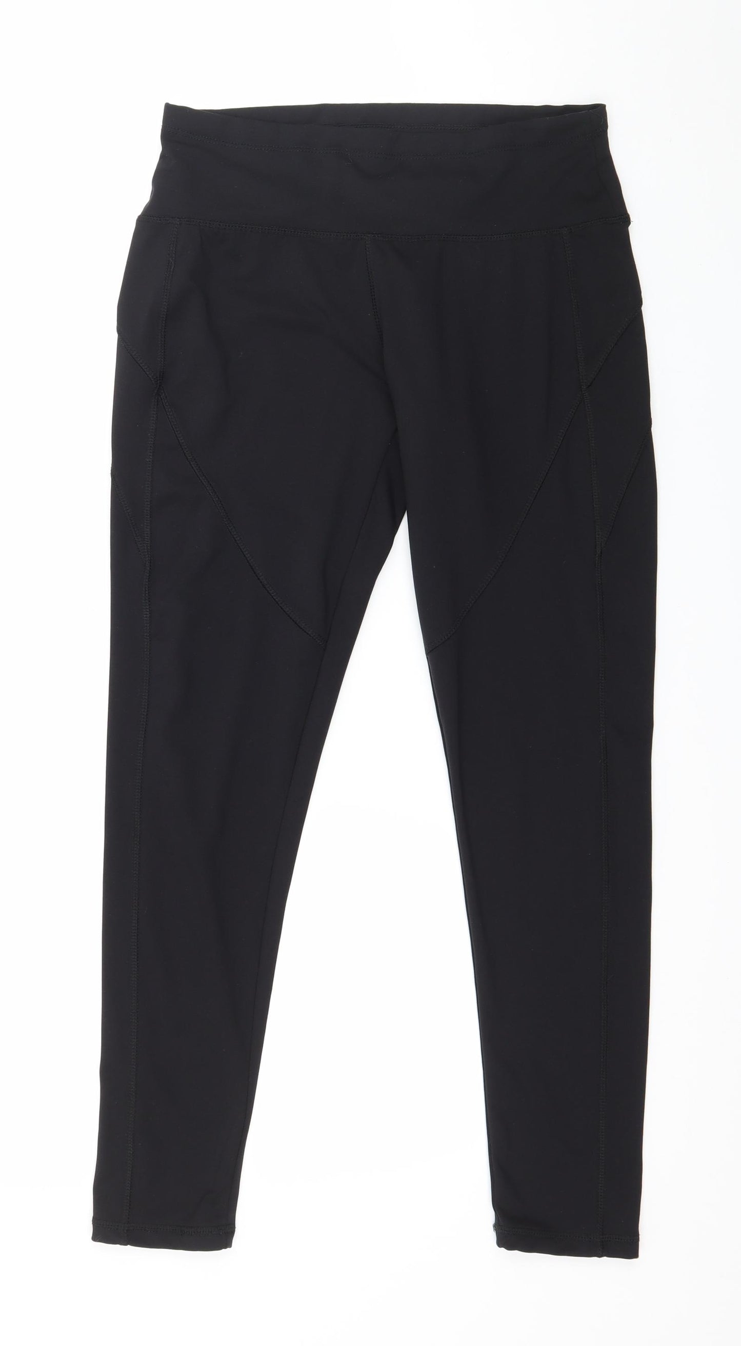 WORKOUT Womens Black  Jersey Capri Leggings Size 10 L26 in
