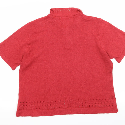 Classic Womens Red  Knit Basic T-Shirt Size 20