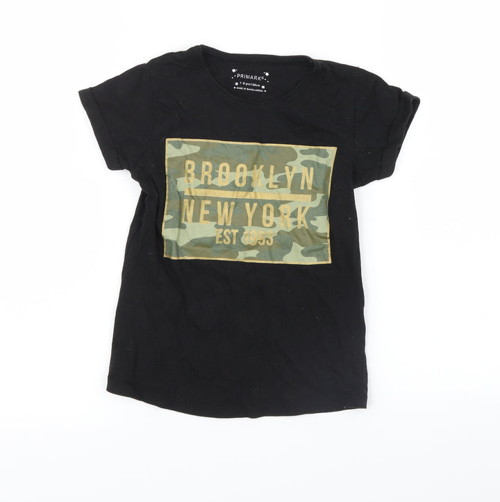 Primark Boys Black   Basic T-Shirt Size 7-8 Years
