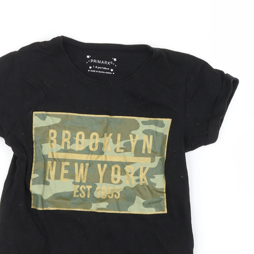 Primark Boys Black   Basic T-Shirt Size 7-8 Years