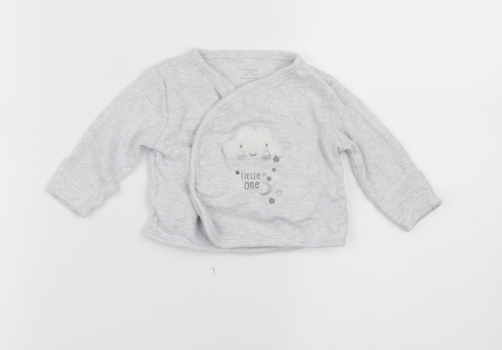 Primark Grey Solid Cami Pyjama Top Size 0-3 Months