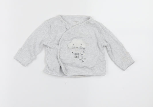 Front view of Primark Grey Solid Cami Pyjama Top, size 0-3, Months