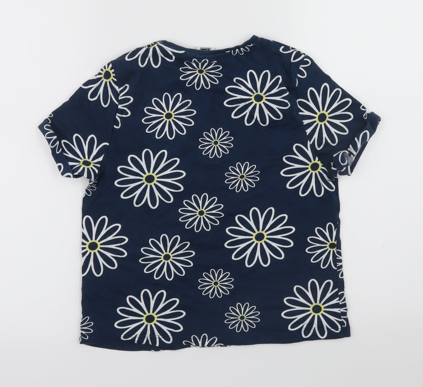 Disney Girls Black Floral  Pullover T-Shirt Size 9-10 Years  - Daisy Duck