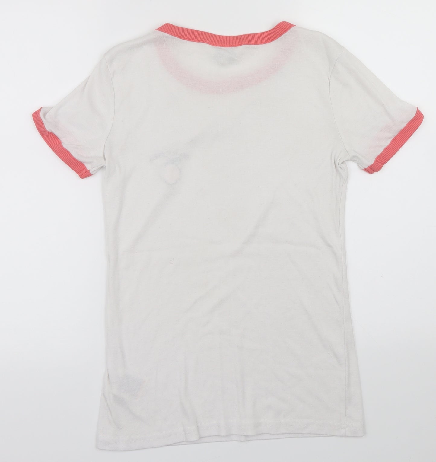Brave Soul Womens White   Basic T-Shirt Size M  - peach