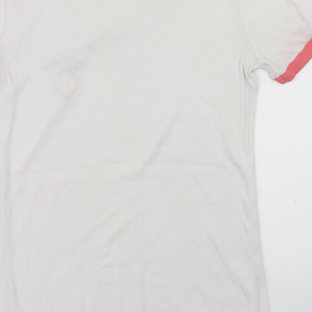 Brave Soul Womens White   Basic T-Shirt Size M  - peach