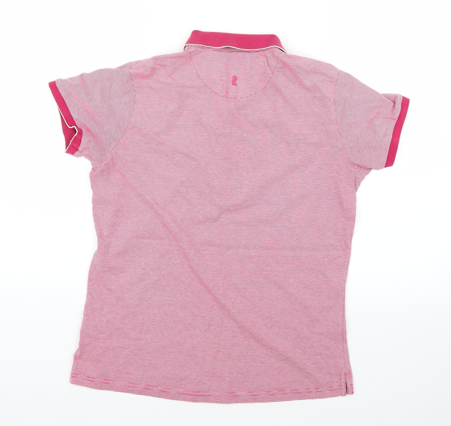 Glenbrae Womens Pink Striped  Basic Polo Size M