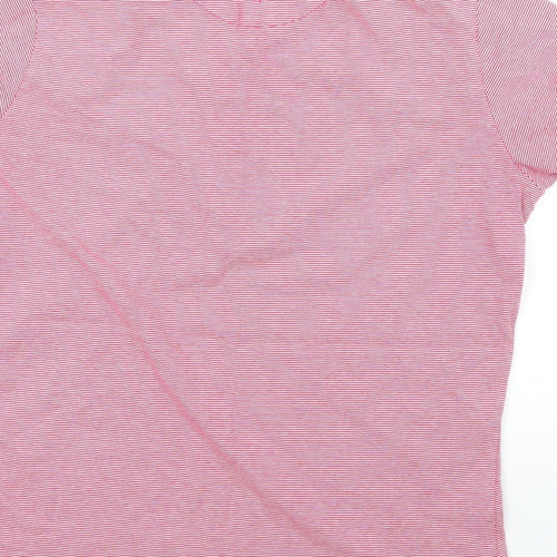 Glenbrae Womens Pink Striped  Basic Polo Size M