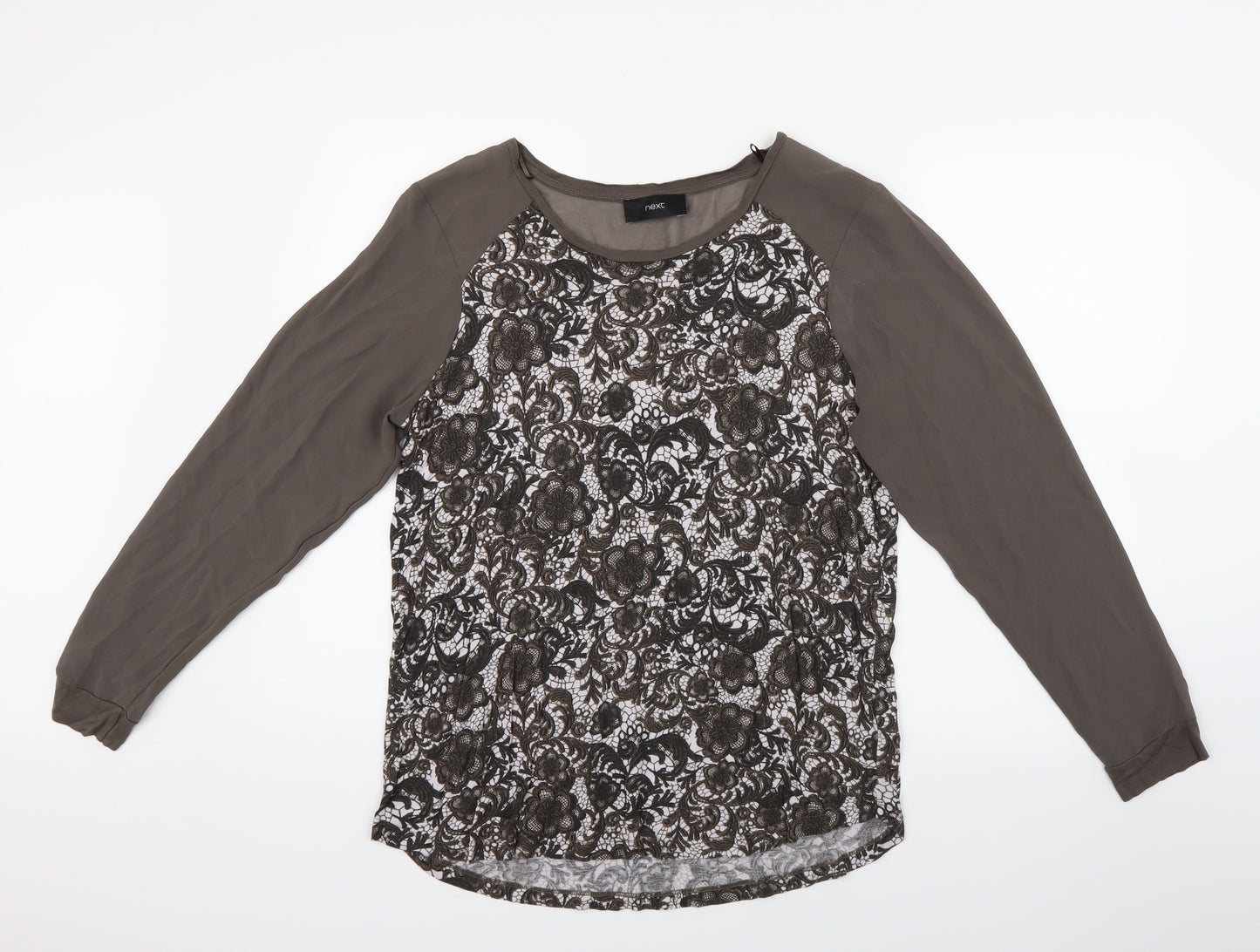 NEXT Womens Brown Floral  Basic Blouse Size 20