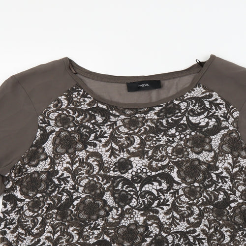 NEXT Womens Brown Floral  Basic Blouse Size 20