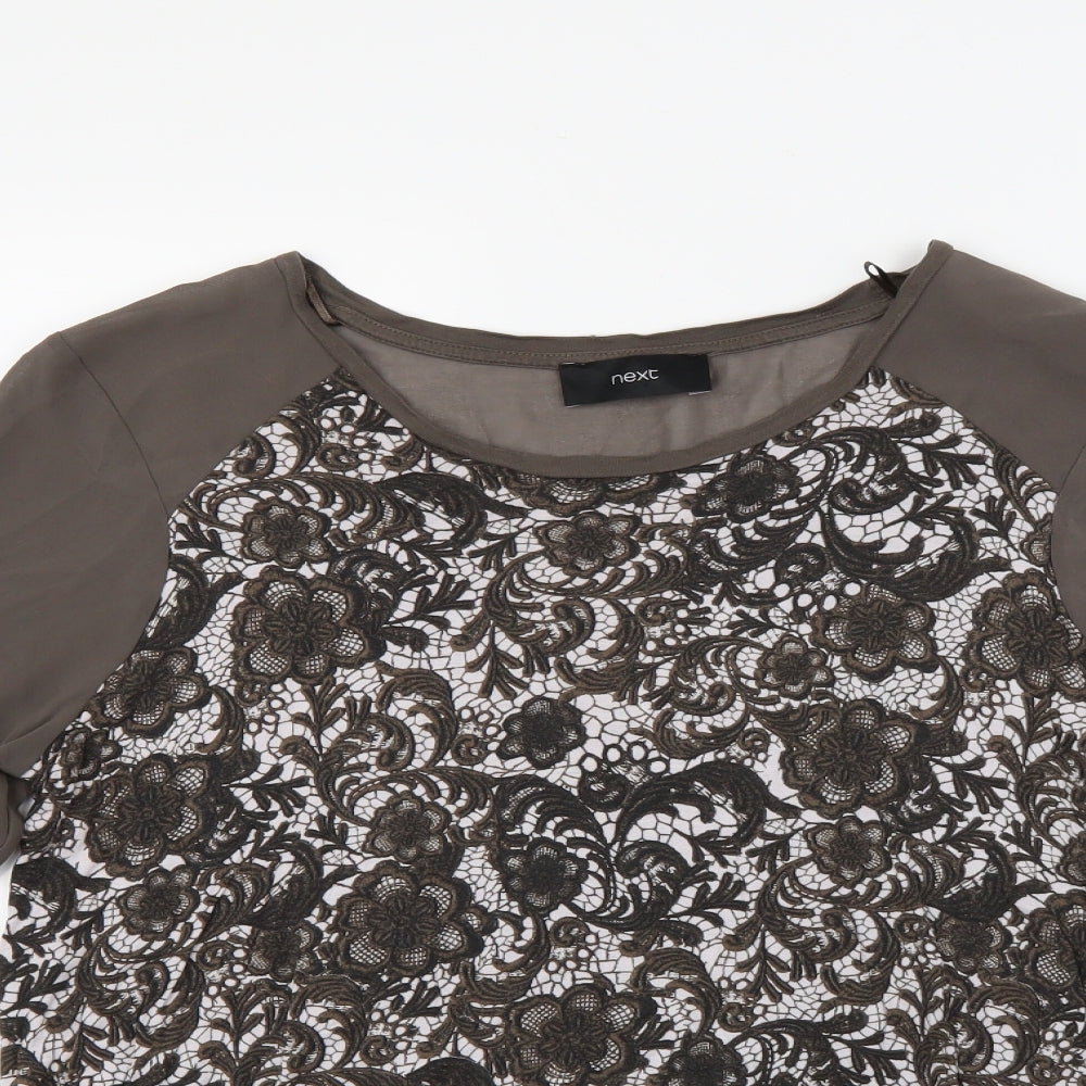 NEXT Womens Brown Floral  Basic Blouse Size 20