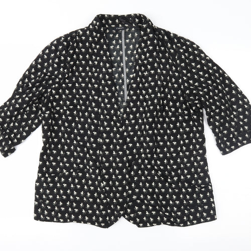 NEXT Womens Black Geometric  Jacket  Size 14