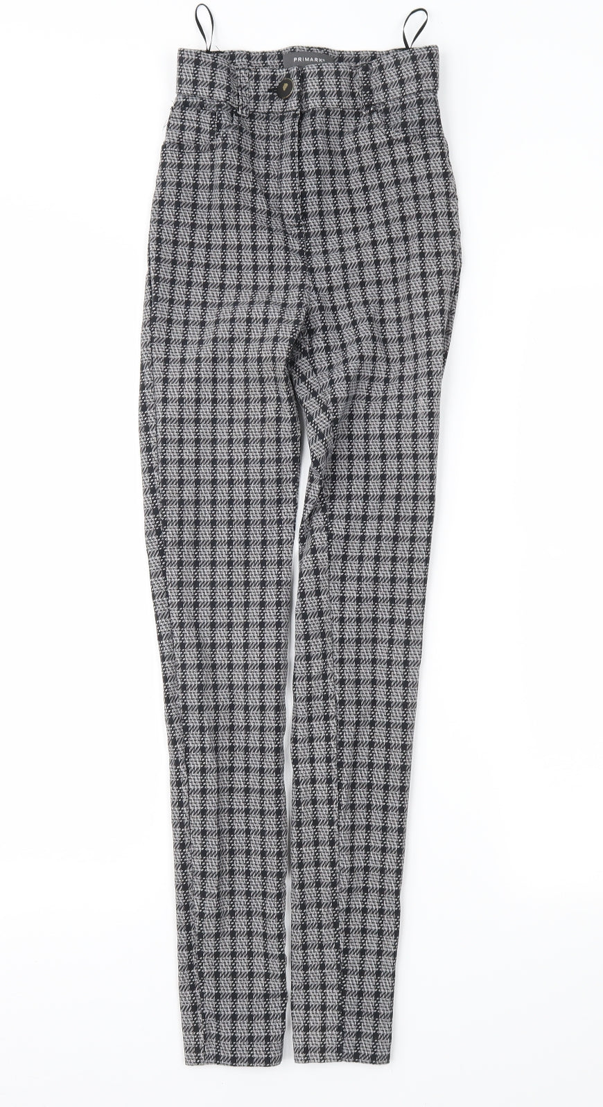 Primark Womens Grey Check  Trousers  Size 6 L28 in
