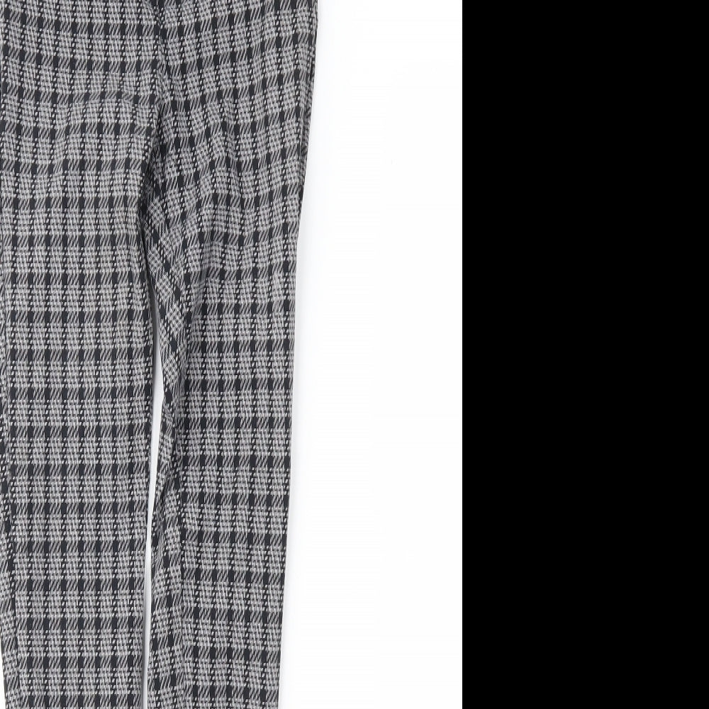 Primark Womens Grey Check  Trousers  Size 6 L28 in