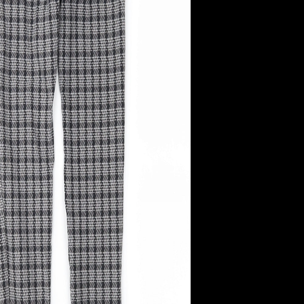 Primark Womens Grey Check  Trousers  Size 6 L28 in