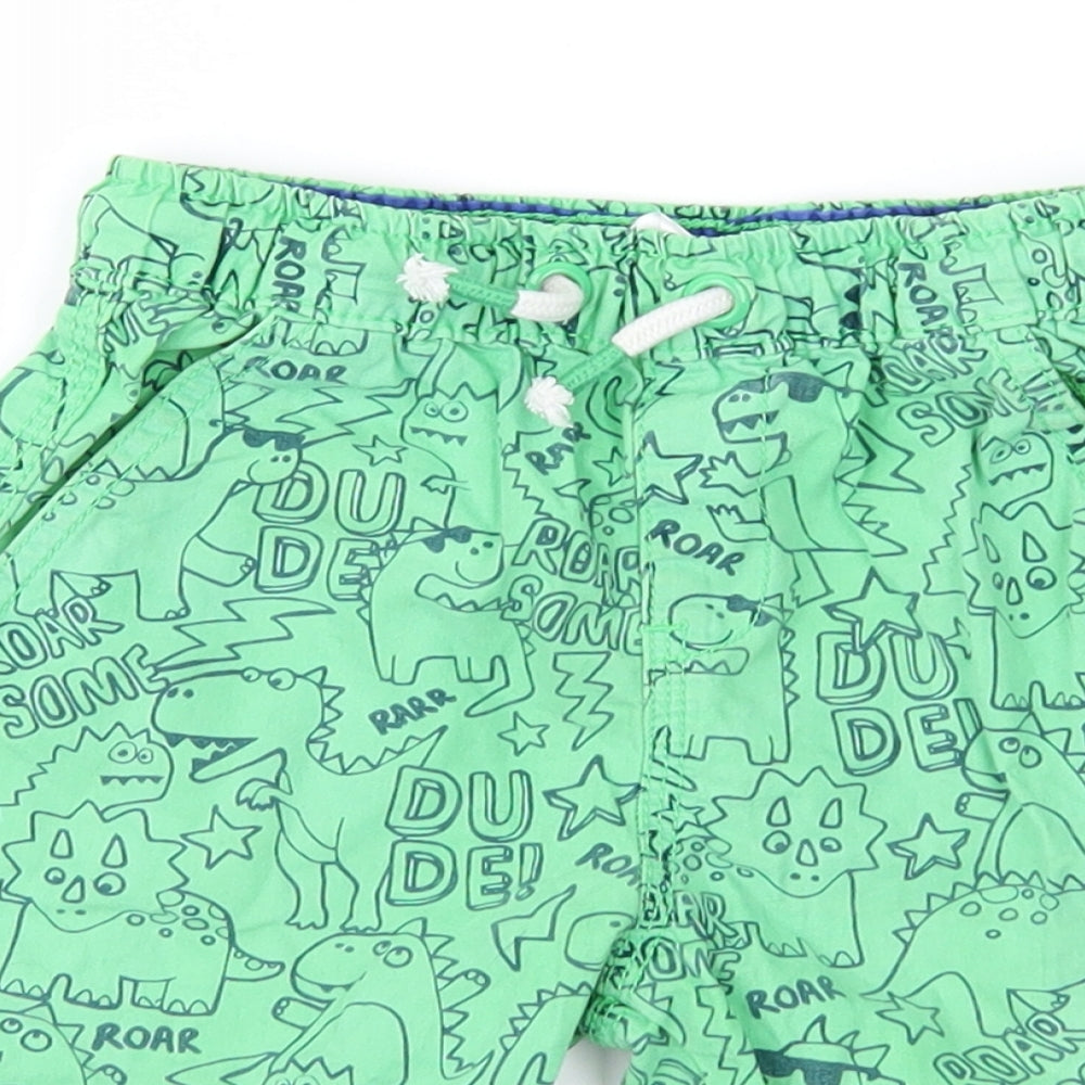 George Boys Green Geometric  Chino Shorts Size 3-4 Years