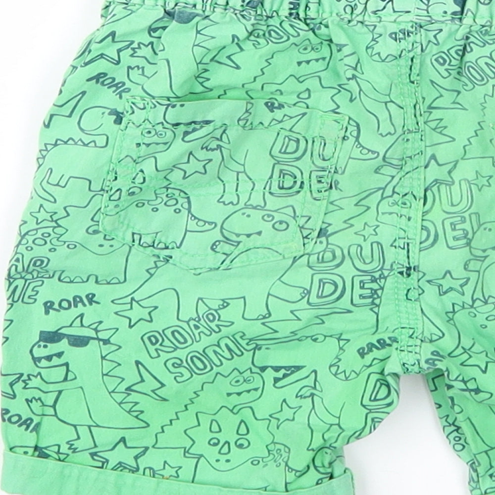 George Boys Green Geometric  Chino Shorts Size 3-4 Years