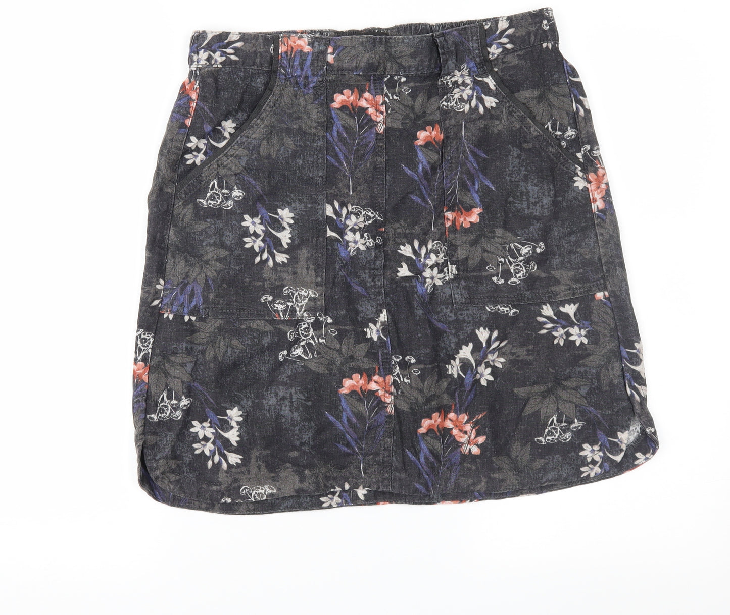 NEXT Womens Grey Floral  Straight & Pencil Skirt Size 10