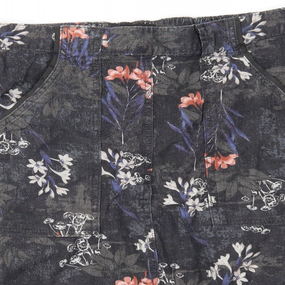NEXT Womens Grey Floral  Straight & Pencil Skirt Size 10