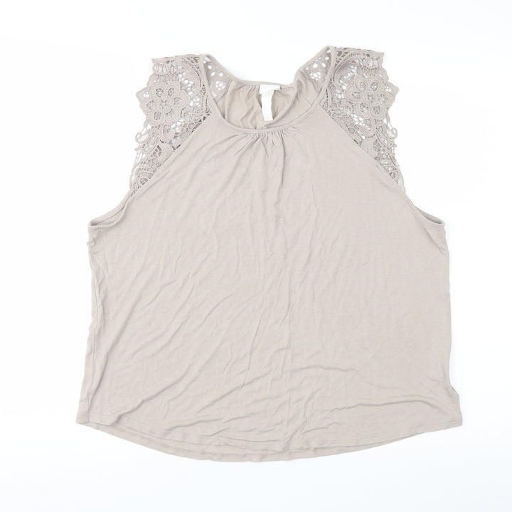 H&M Womens Brown Basic Blouse Size L