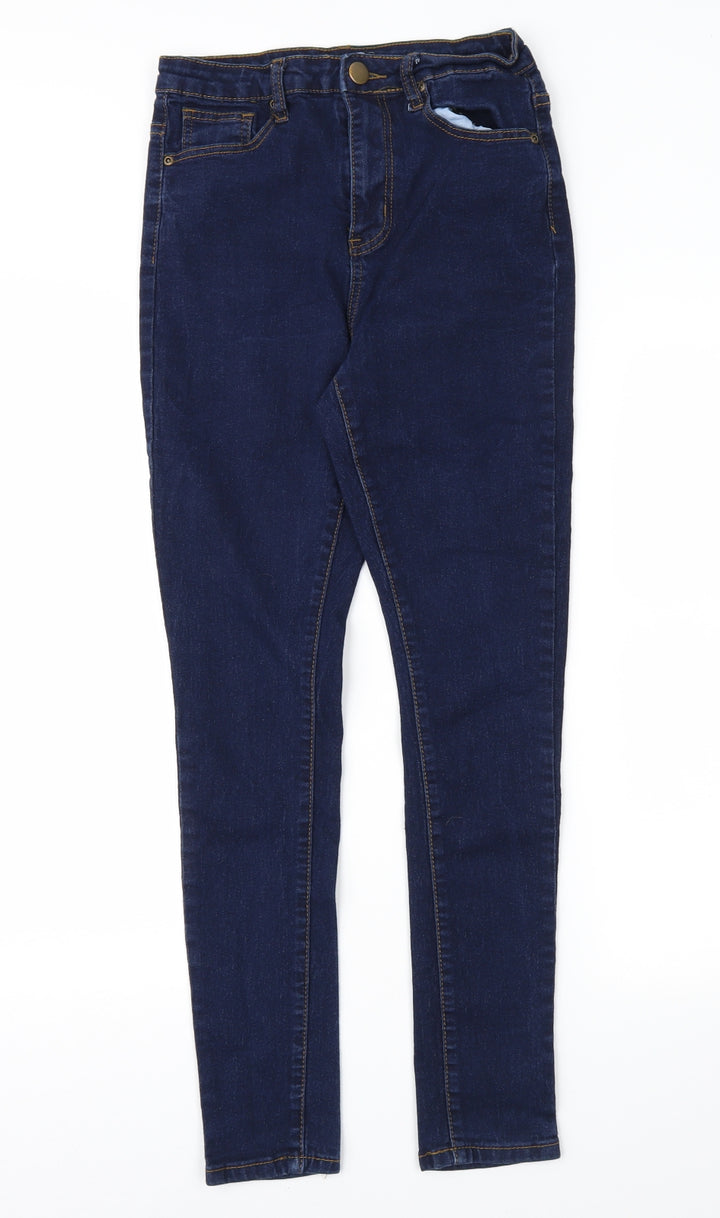 Boohoo Womens Blue Denim Skinny Jeans Size 8 L28 in