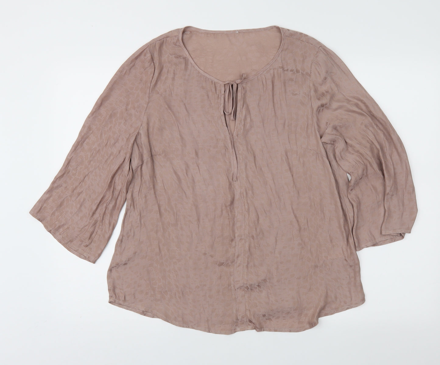 Saint Tropez Clothing Womens Brown Animal Print  Basic Blouse Size M