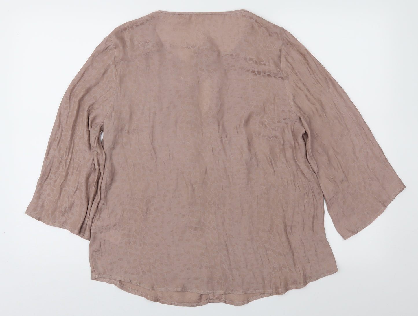 Saint Tropez Clothing Womens Brown Animal Print  Basic Blouse Size M