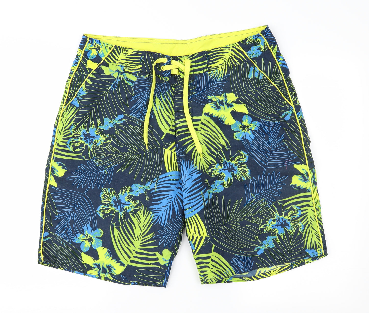 Cedar Wood State Mens Blue Geometric  Bermuda Shorts Size 36 in