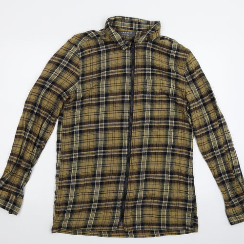 Primark Mens Beige Check   Button-Up Size M