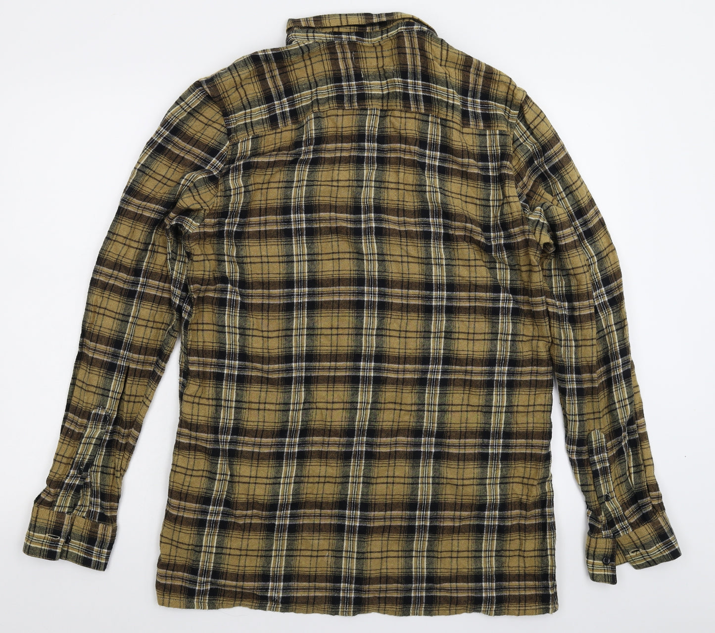 Primark Mens Beige Check   Button-Up Size M