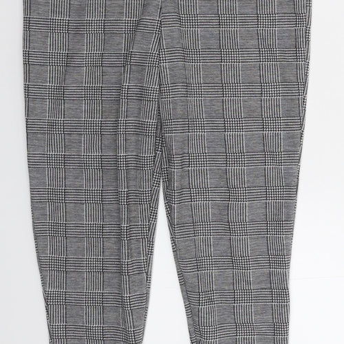 Boohoo Womens Grey Check  Trousers  Size 10 L28 in