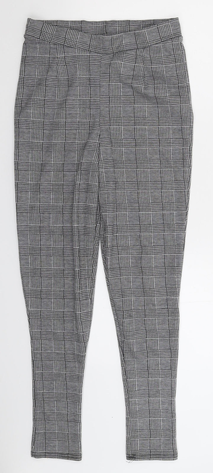 Boohoo Womens Grey Check  Trousers  Size 10 L28 in