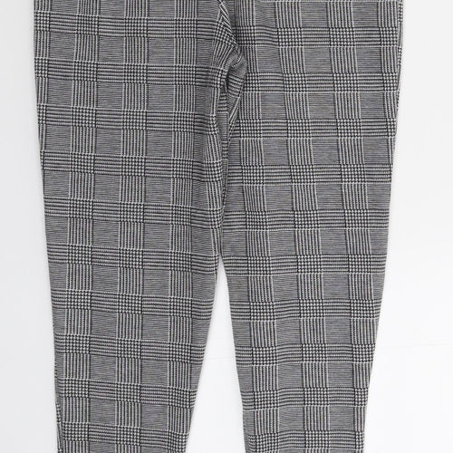 Boohoo Womens Grey Check  Trousers  Size 10 L28 in