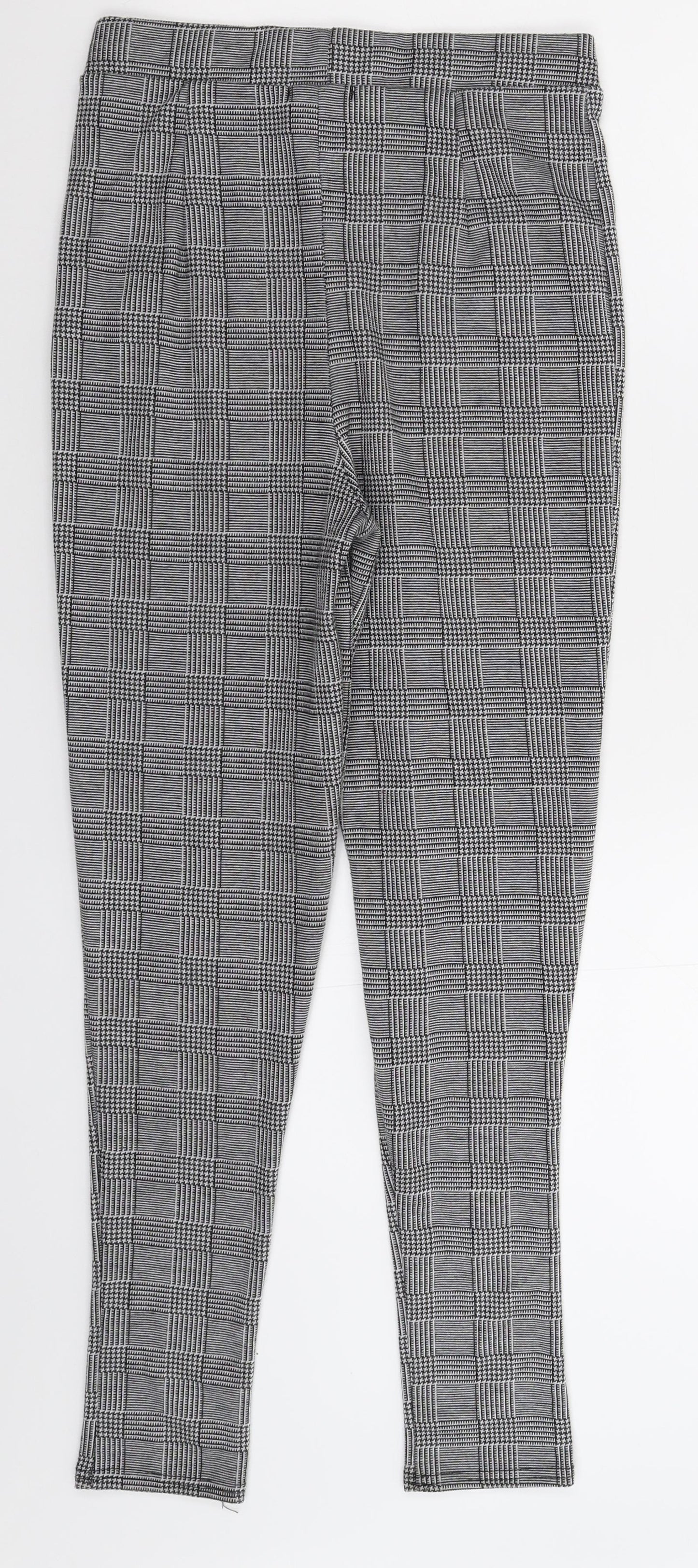 Boohoo Womens Grey Check  Trousers  Size 10 L28 in