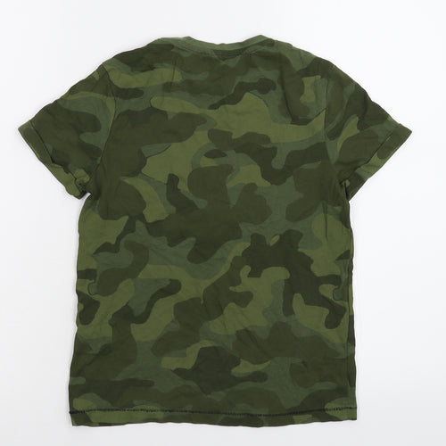 Marks and Spencer Boys Green Camouflage  Basic T-Shirt Size 7-8 Years