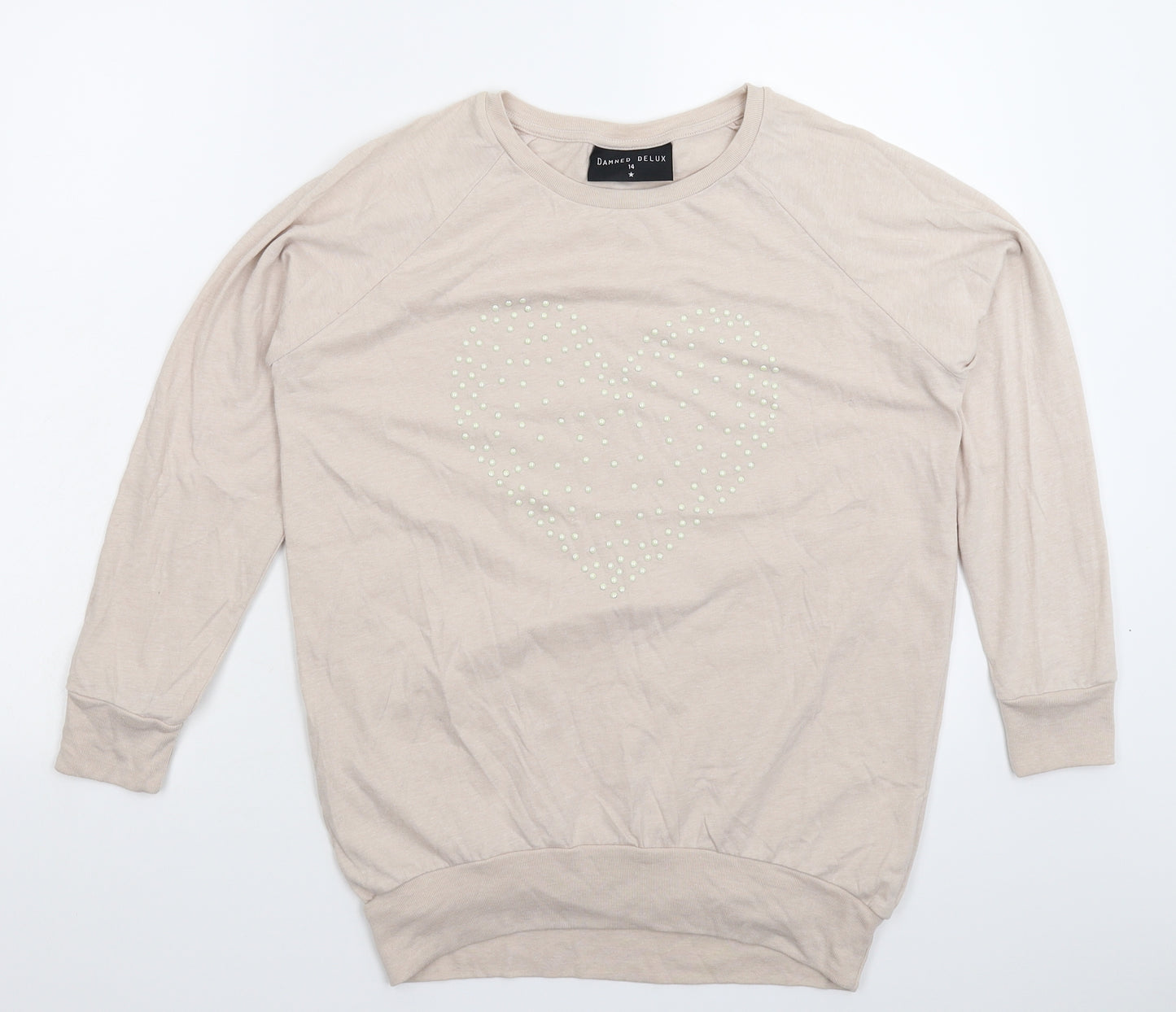 Damned Delux Womens Grey   Pullover Sweatshirt Size 14