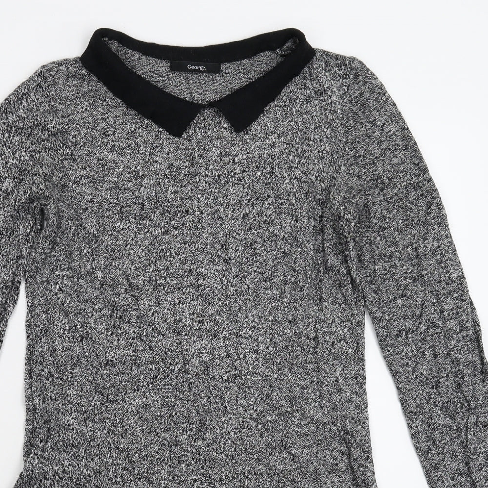 George Womens Grey  Knit Jumper Dress  Size 12