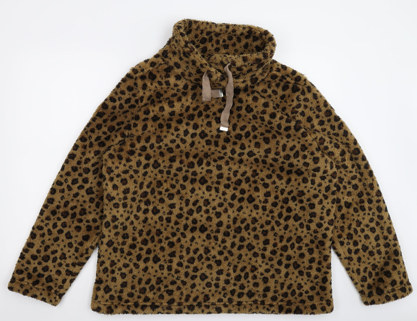 Regatta Womens Beige Animal Print Fleece Pullover Jumper Size 20