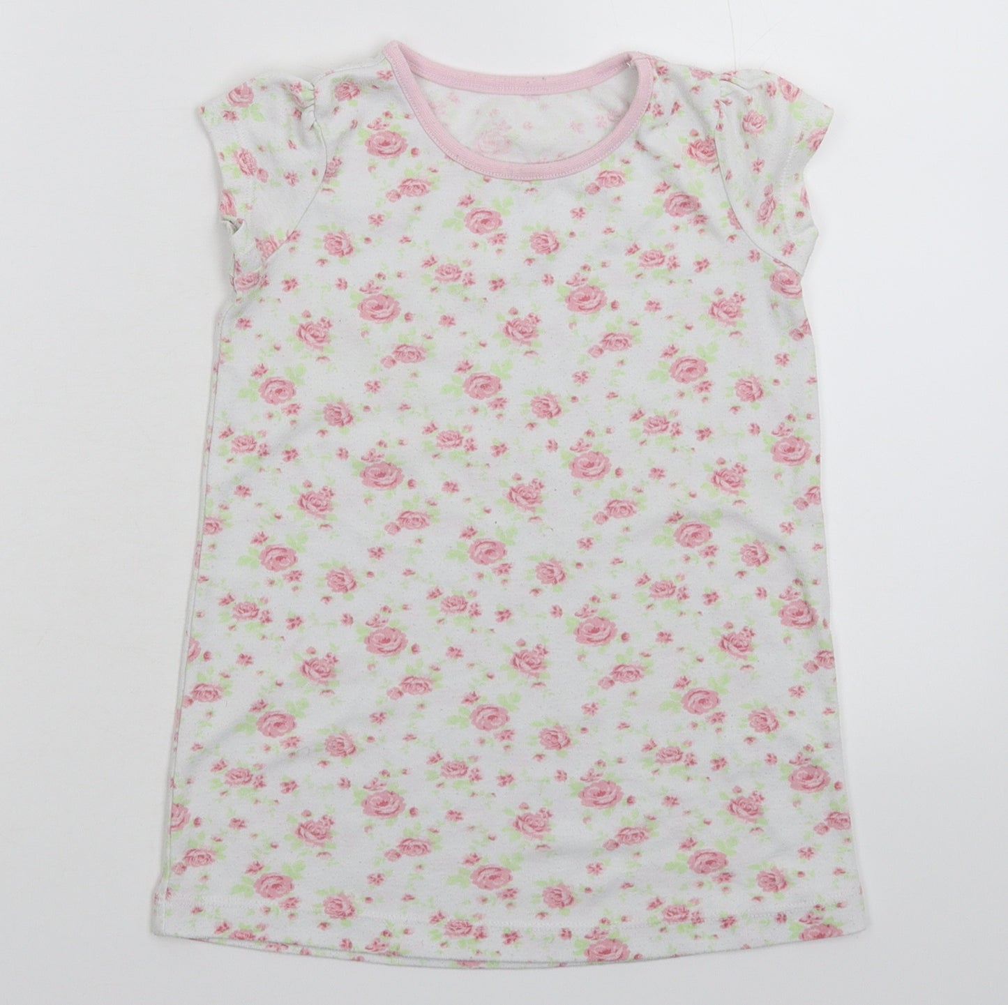 George Girls White Floral  T-Shirt Dress  Size 2-3 Years