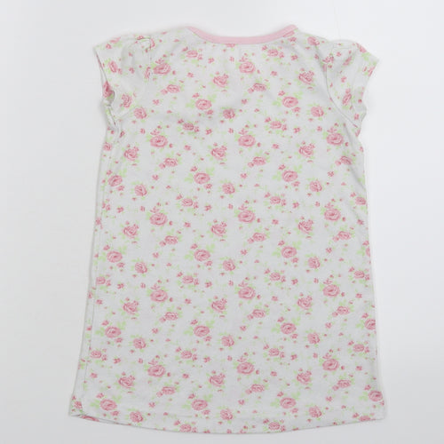 George Girls White Floral  T-Shirt Dress  Size 2-3 Years