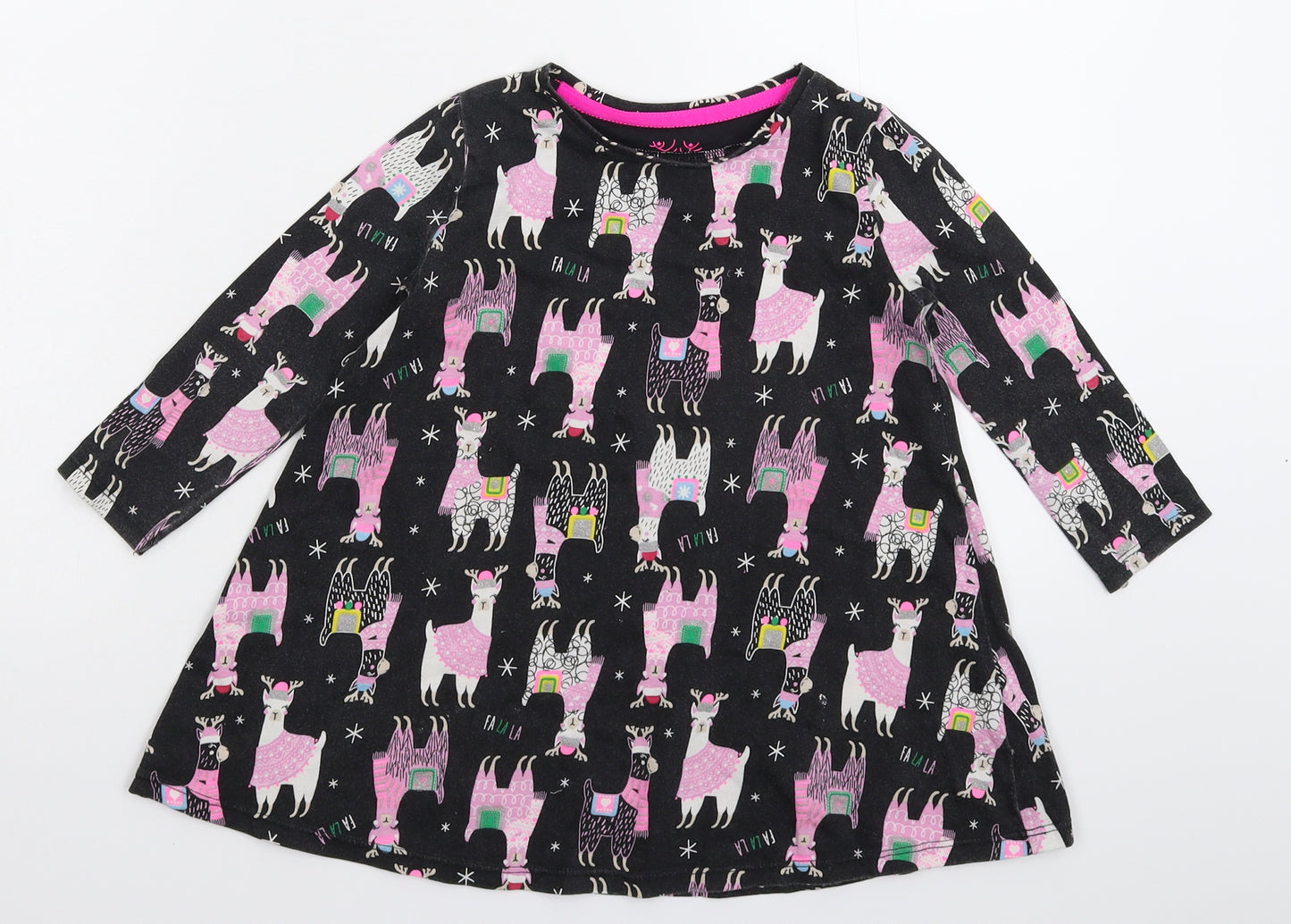F&F Girls Black   T-Shirt Dress  Size 2-3 Years