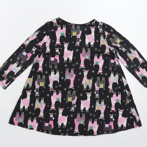 F&F Girls Black   T-Shirt Dress  Size 2-3 Years