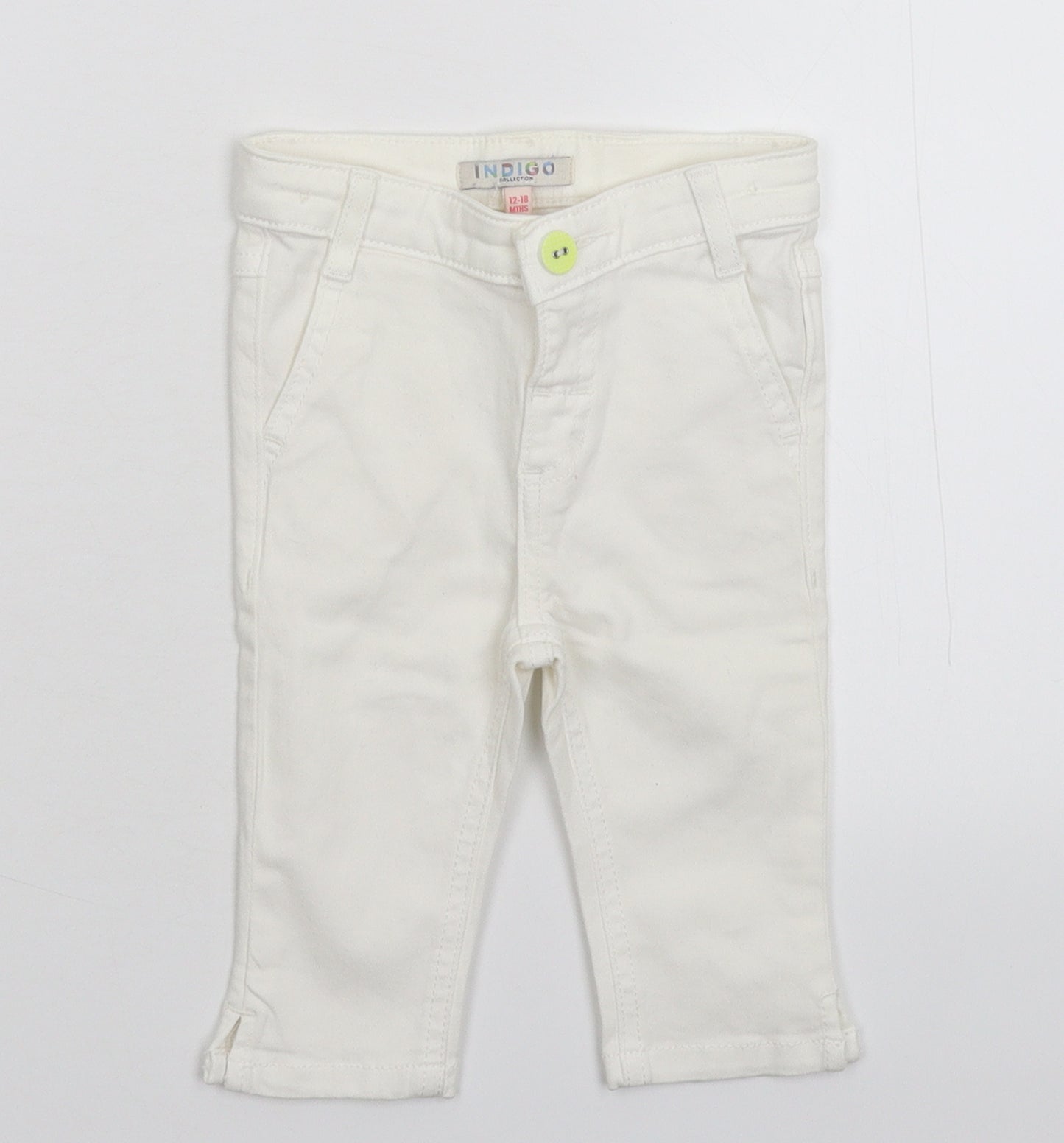 Marks and Spencer Girls White  Denim Capri Jeans Size 12-18 Months