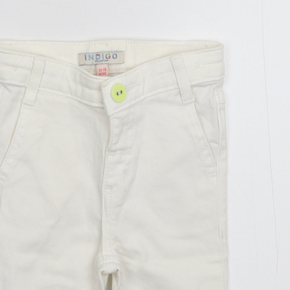 Marks and Spencer Girls White  Denim Capri Jeans Size 12-18 Months