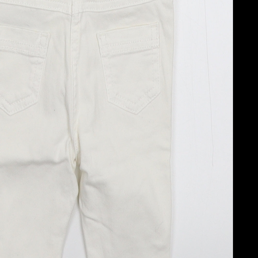 Marks and Spencer Girls White  Denim Capri Jeans Size 12-18 Months